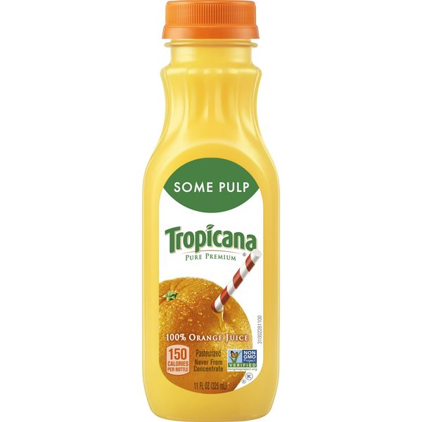 Tropicana 100% Orange Juice, Some Pulp - 11 oz