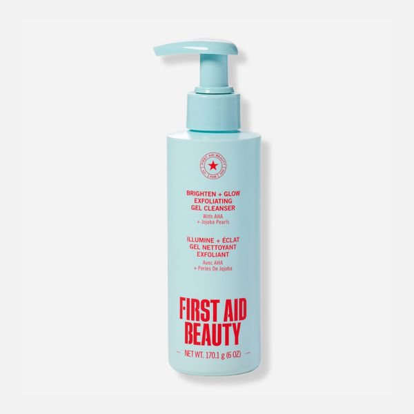First Aid Beauty Brighten + Glow Exfoliating Gel Cleanser with AHA and Jojoba Pearls