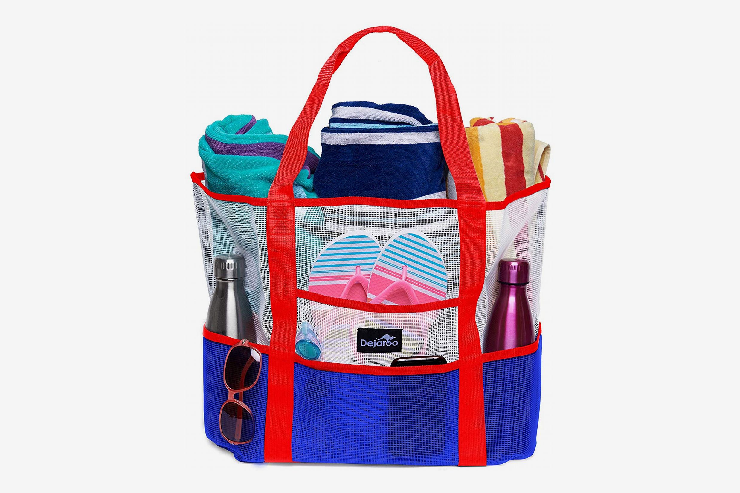 Blueangle Large Waterproof Cute Cartoon Panda Tote Bag with Zipper for Beach Gym and Swim Travel