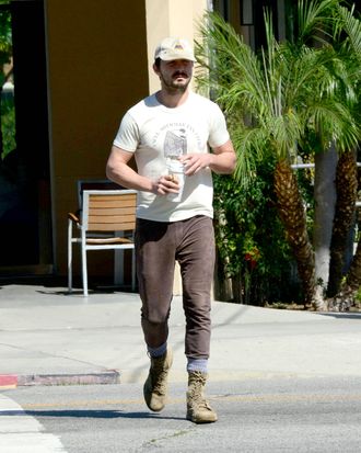 Hot Pants! Shia LaBeouf Wears Pink Leggings on His Way to Jimmy