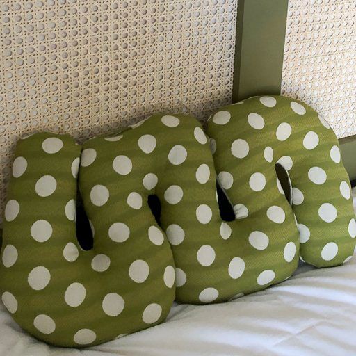 Faire Plaisir Green Grapes Polka Dot Squiggle Pillow