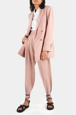 Elvira Double Breasted Suit Blazer, Pink