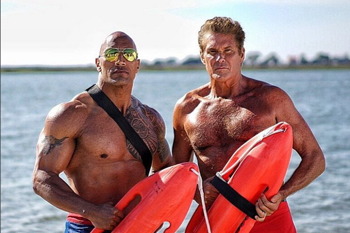 David Hasselhoff Visits the Set of Baywatch, the First Movie to Be Adapted Entirely From Instagram Photos