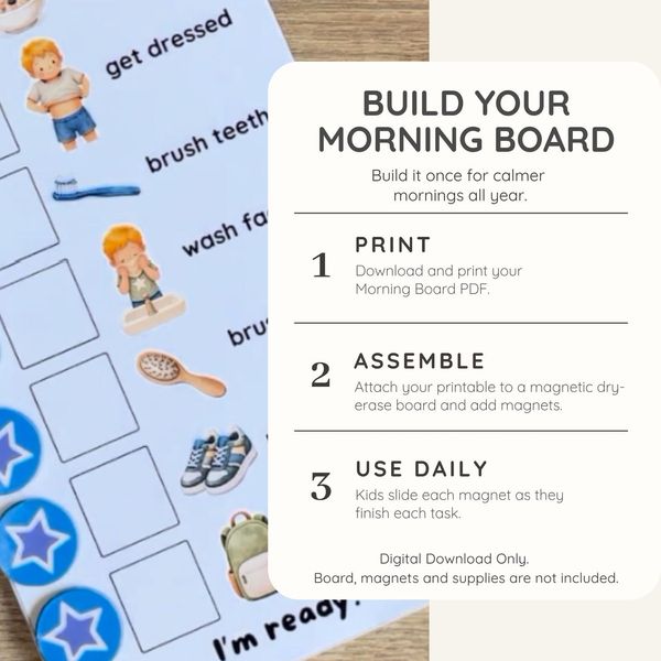 Kids Morning Routine Chart Printable