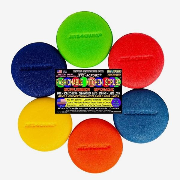 Jetz-Scrubz Fashion Rainbow Round Kitchen Scrubber Sponges (6-pack)