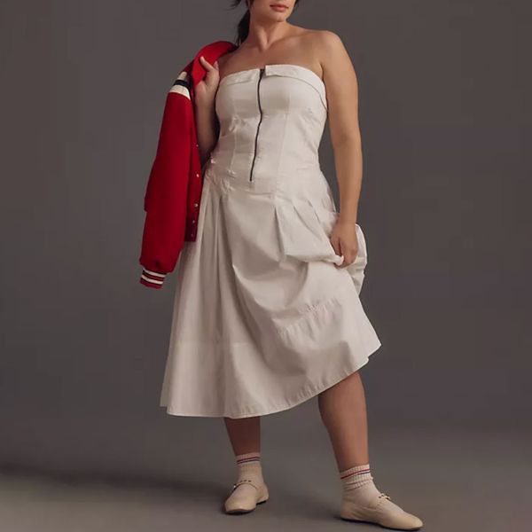 Anthropologie Pilcro Strapless Twofer Midi Dress
