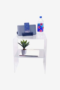 Faulkner Clear Acrylic Decorative Nightstand with 2 Shelves