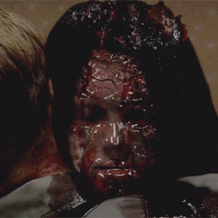 In another example of True Blood striking the kind of tonal balance few shows ever even attempt, here is a death that was not only nauseating to behold, it was also devastating. Nora was a newish and highly likable character, but, as Eric's sister, represented his eldest living relative. And suddenly she was slipping through his arms and melting into a puddle of goo. Do we laugh or cry or vom? That's True Blood's genius.