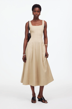 Madewell Seamed Squareneck Midi Dress
