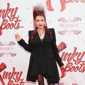 Cyndi Lauper attends the Media Opening for Kinky Boots on Broadway, 'KinkyBway', at the Al Hirschfeld Theatre on April 4, 2013 in New York City. 