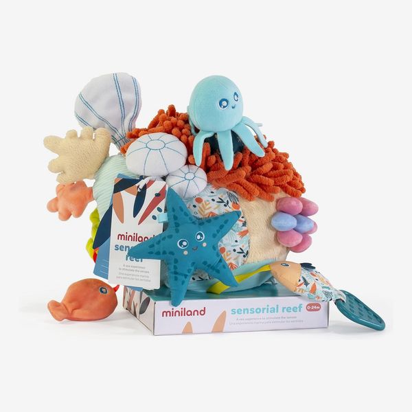 Miniland Sensorial Reef Plush Rattle Toy for Infants and Toddlers