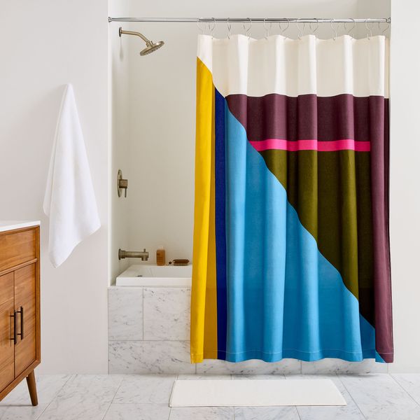 West Elm Modern Split Colorblock Shower Curtain