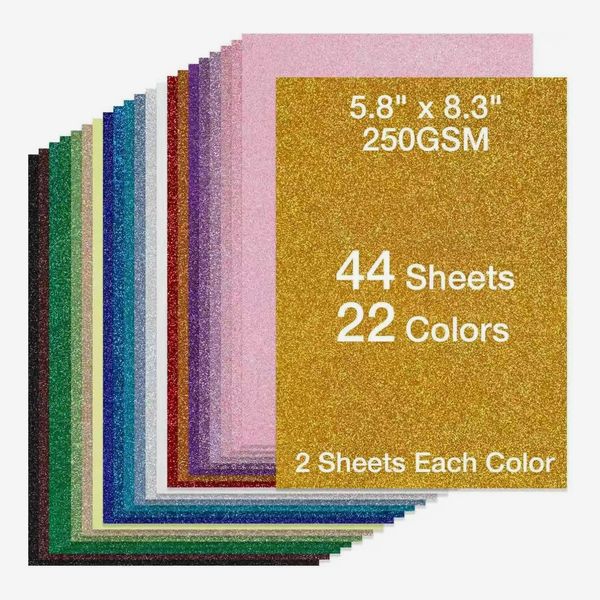 TORC 44 Sheets Glitter Cardstock Paper, 22 Colors