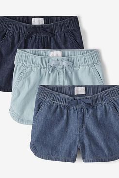 The Children’s Place Girls’ Denim Pull-On Shorts (3-Pack)