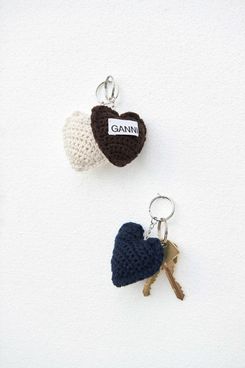 Ganni Crochet Heart Key Chain