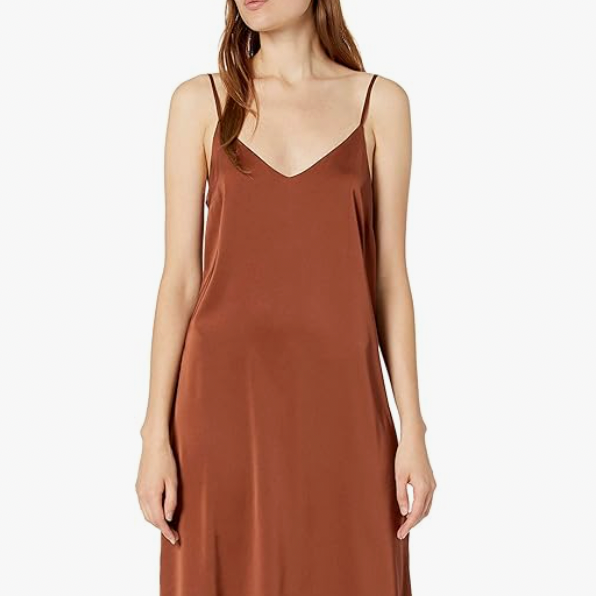 The Drop Ana Silky V-Neck Slip Dress