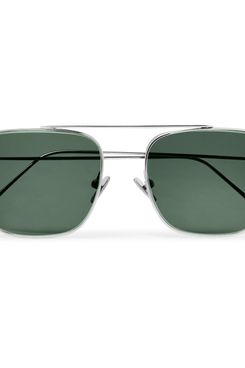 Cubitts Collier Aviator-Style Silver-Tone Sunglasses
