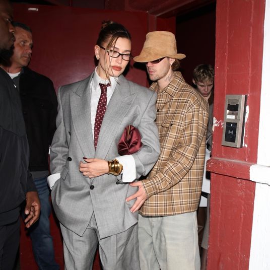 Hailey and Justin Bieber depart Funke after attending the Rhode Skin launch party in Beverly Hills