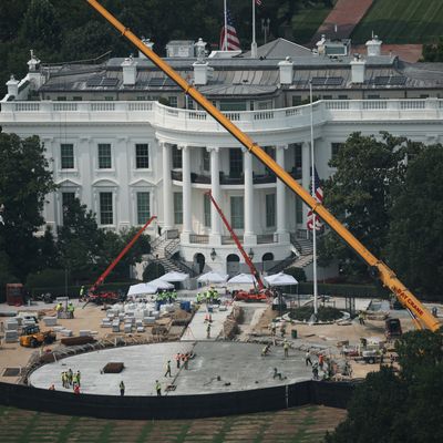 Construction Continues At The White House