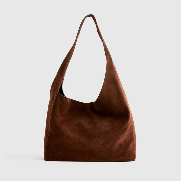 Quince Italian Suede Slouchy Shoulder Bag