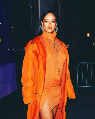 Rihanna in Orange Suit