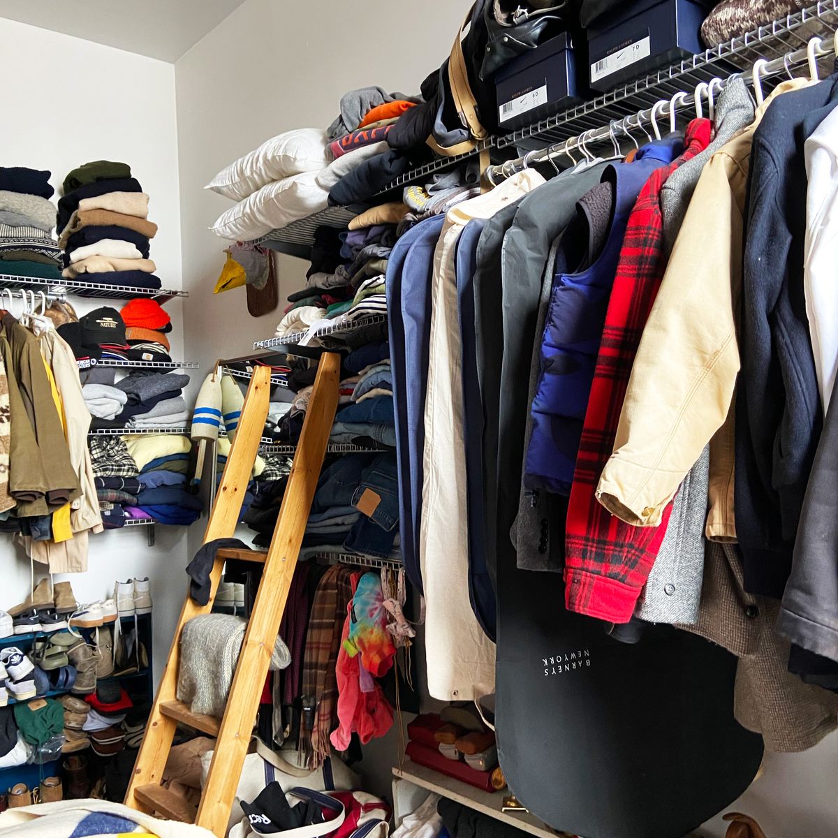Closet Organizer Shelves System Kit Shelf Rack Clothes Storage Wardrobe Hanger.. 