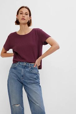 Gap Crepe Relaxed Cropped T-Shirt