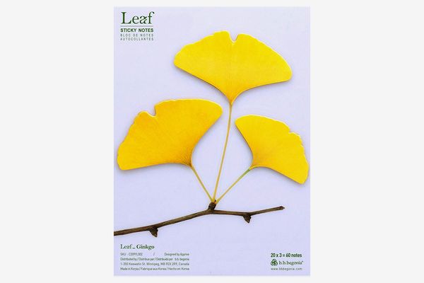 b.b.begonia Leaf_Ginkgo -Sticky Notes, Yellow, Large