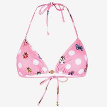 Versace x Dua Lipa Butterfly-Print Bikini Top