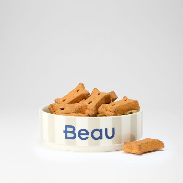 Mark & Graham Striped Ceramic Pet Bowl
