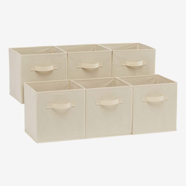 Organizador de cubos de almacenamiento de tela plegable de AmazonBasics (paquete de 6)