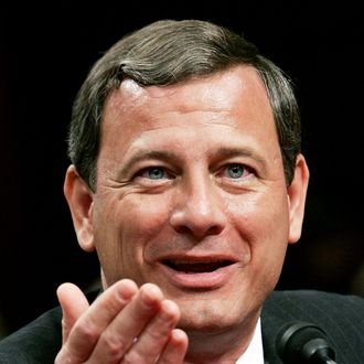 Supreme Court Chief Justice Nominee John Roberts answers questions from Sen. Joe Biden during his third day of confirmation hearings September 14, 2005 in Washington, D.C.. The questioning of Roberts by senators on the Judiciary Committee is expected to end today. 