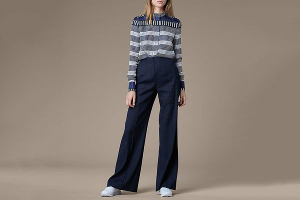 Pleat Front Flare Pants