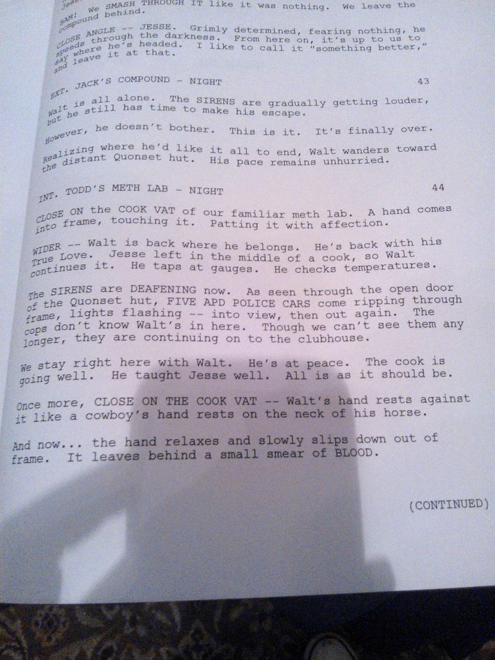 Behold The Final Two Pages Of Breaking Bad S Finale Script