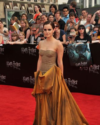 Emma Watson at the last <em>Harry Potter</em> premiere.