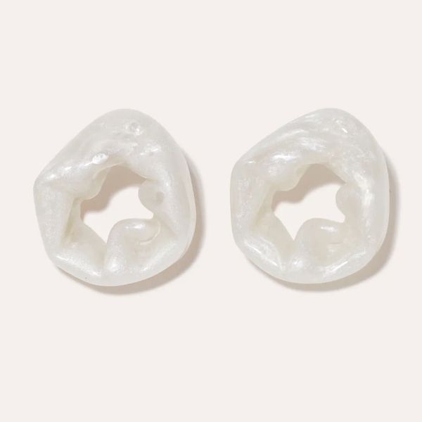 Completedworks Scrunch White Resin and Gold Vermeil Earrings