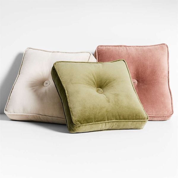 Crate & Barrel x Laura Kim Velvet Linen Gusset Throw Pillow