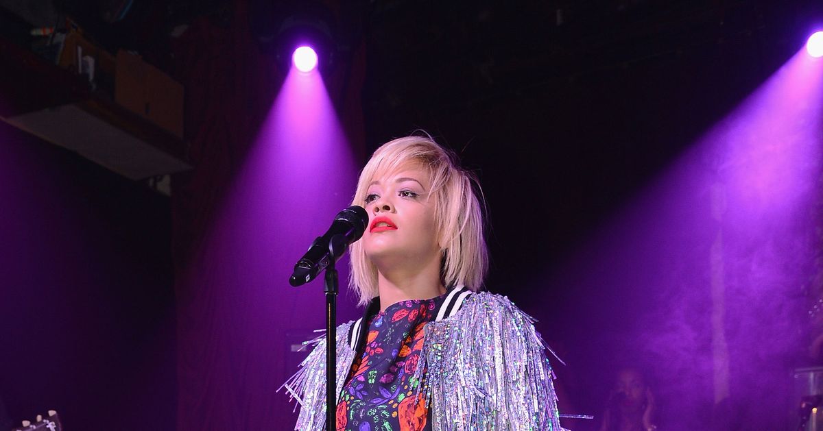 Rita Ora Wore a Silver Pom-Pom Jacket