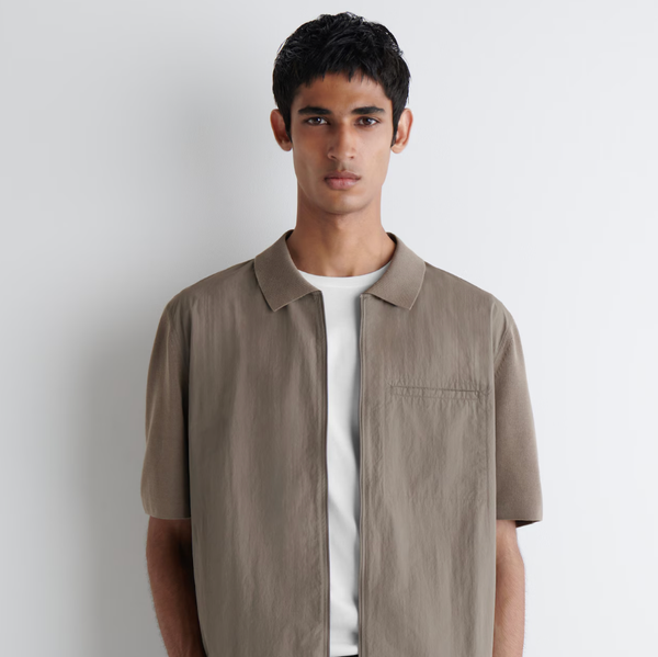 Cos Nylon-paneled Knitted Shirt