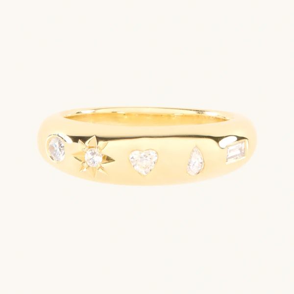 Leo Black Heart of Gold Ring