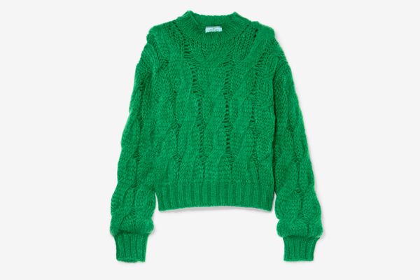 Prada Cable-Knit Mohair-Blend Sweater