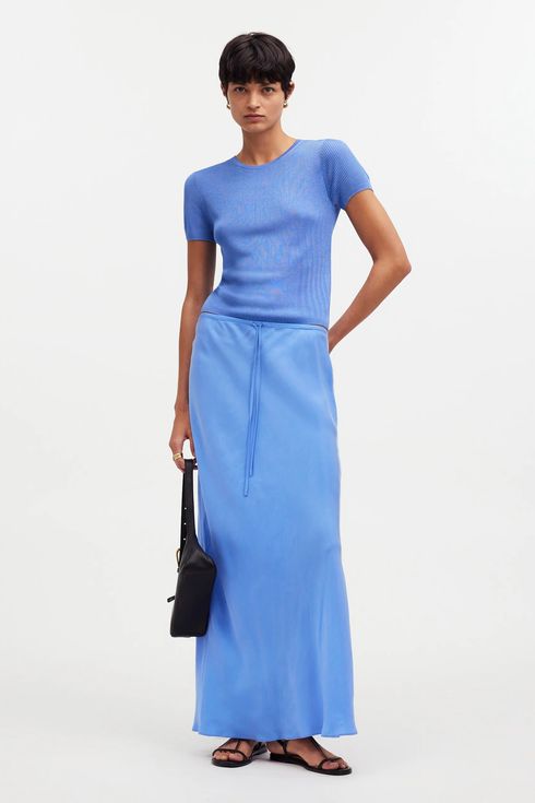 Madewell Tie-Waist Maxi Slip Skirt