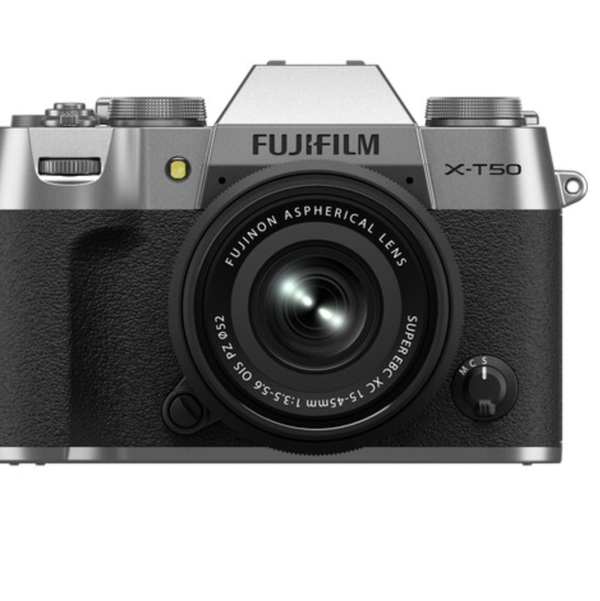 Fujifilm X-T50 Mirrorless Camera with XC15-45mm F3.5-5.6 Lens - Silver