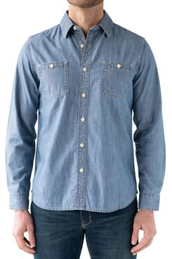 Devil-Dog Dungarees Cotton Chambray Button-Up Utility Shirt