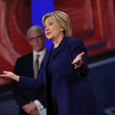 Democratic Presidential Candidates Hillary Clinton And Bernie Sanders Take Part In Town Hall Meeting