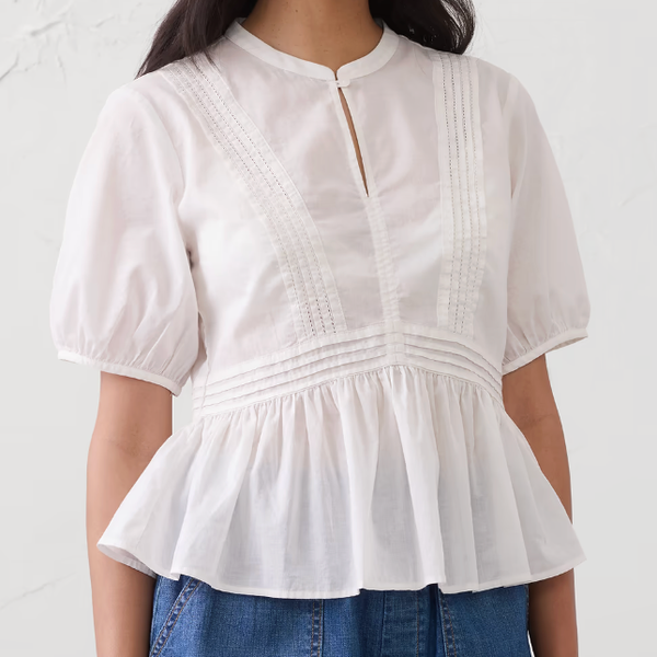 Banana Republic Factory Picot Peplum-Hem Top