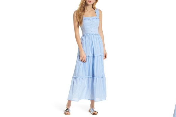 Gal Meets Glam Collection Courtney Rio Stripe Lawn Maxi Dress