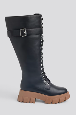 Fashion to Figure Oaklynn Knee High Lace-Up Combat Boots