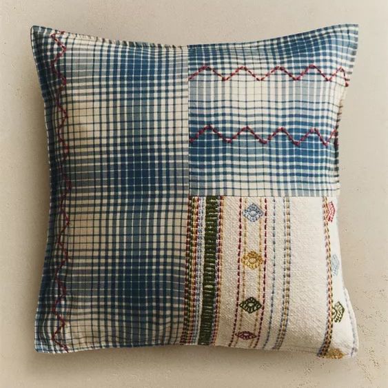 Zara Home Patchwork Throw Pillow Cover