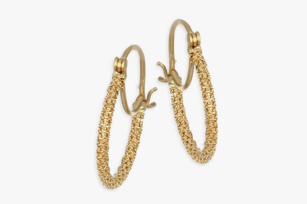 Amali 18k Yellow Gold Stardust Knotted Hoops